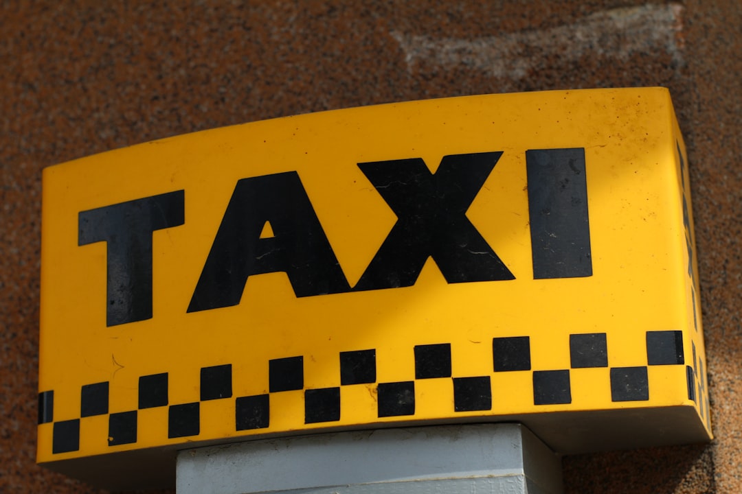 Yellow taxi plate.